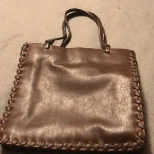 Leather look - dark brown tote/purse